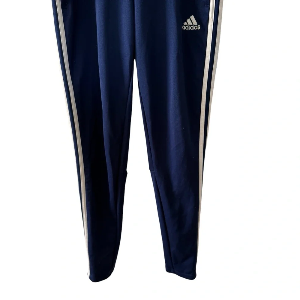 Adidas Training Track Pants Youth Boy Girl Size Small Navy Blue and White - Picture 4 of 14